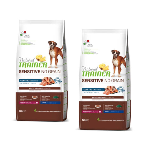 Natural Trainer Sensitive No Grain Adult Medium/Maxi - postrv - 2 x 12 kg