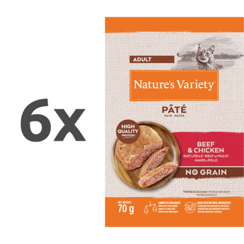 Nature's Variety Original Cat Adult - govedina in piščanec - 70 g - 6 x 70 g