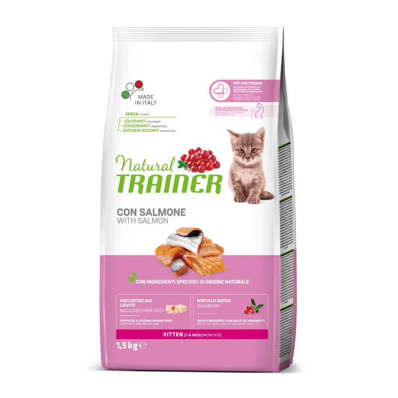 Natural Trainer Cat Kitten, losos - 1,5 kg