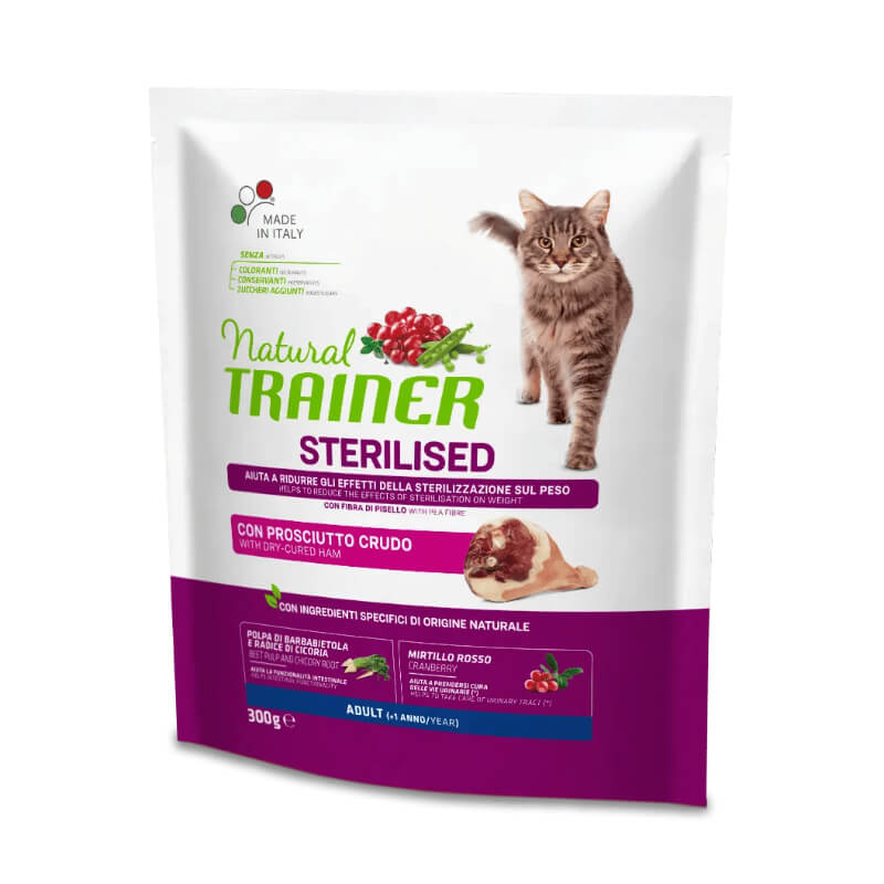 Natural Trainer Cat Sterilised, pršut - 300 g
