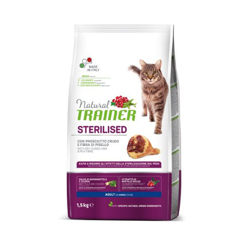 Natural Trainer Cat Sterilised, pršut - 1,5 kg