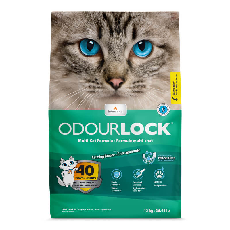 OdourLock posip za muce Calming Breeze - svež vonj - 12 kg