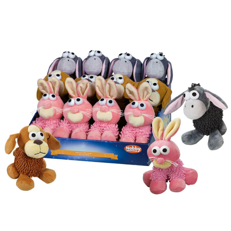 Nobby plišasta piskajoča igrača, različne živali - 17-18 cm (2)