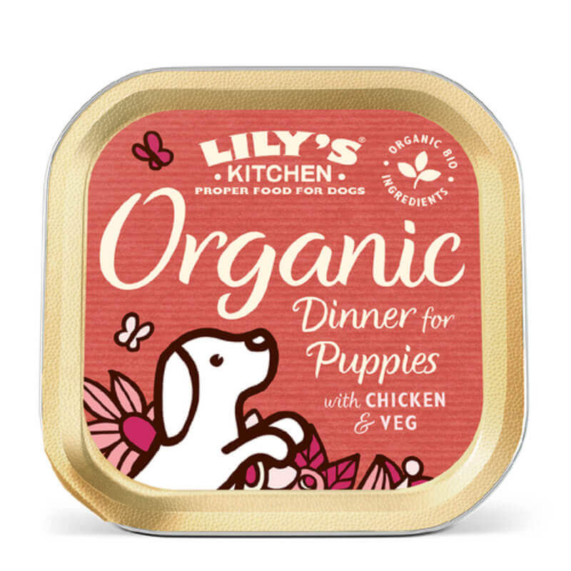 Lily's Kitchen Organic Puppies Dinner - piščanec, svinjina, govedina in riba - 150 g