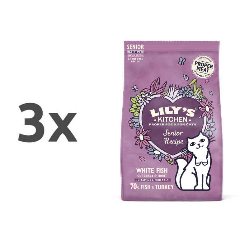 Lily's Kitchen Senior Recipe - bela riba in puran - 3 x 800 g