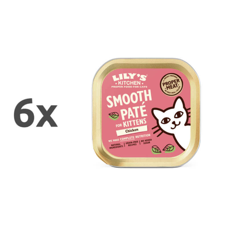 Lily's Kitchen Smooth Paté Kitten - piščanec, svinjina, postrv in govedina - 6 x 85 g