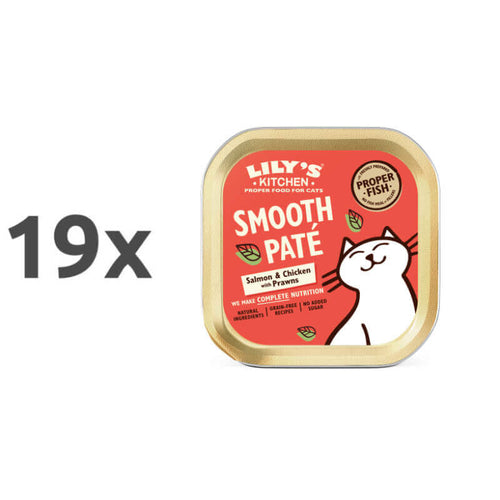 Lily's Kitchen Smooth Paté Adult - losos, piščanec, svinjina in kozice - 19 x 85 g