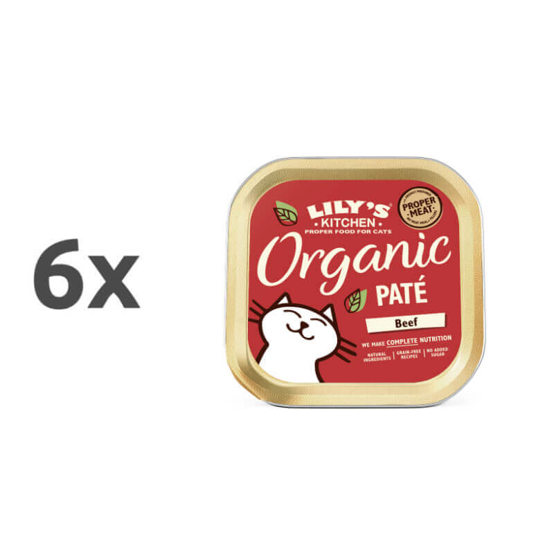 Lily's Kitchen Organic Paté Adult - govedina, piščanec in svinjina - 6 x 85 g