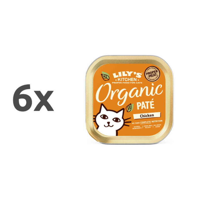 Lily's Kitchen Organic Paté Adult - piščanec, svinjina in govedina - 6 x 85 g