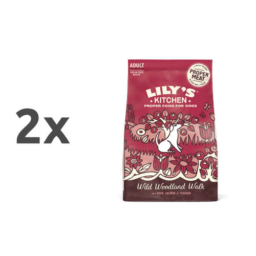 Lily's Kitchen Wild Woodland Walk Adult - raca, losos in divjačina - 2 x 7 kg