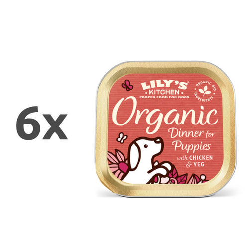Lily's Kitchen Organic Puppies Dinner - piščanec, svinjina, govedina in riba - 150 g - 6 x 150 g