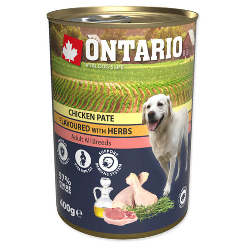 Ontario Dog Adult - piščančja pašteta z zelišči - 400 g