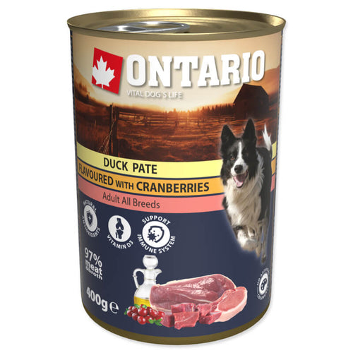 Ontario Dog Adult - račja pašteta z brusnico - 400 g