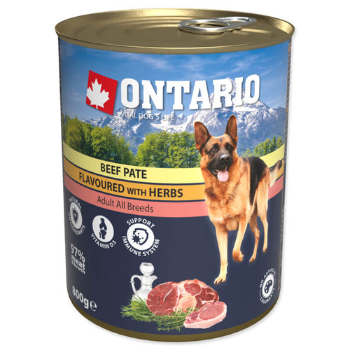 Ontario Dog Adult - goveja pašteta z zelišči - 800g