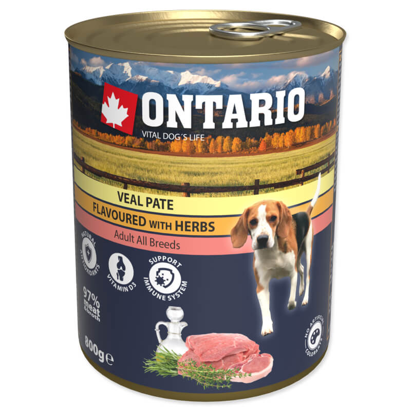 Ontario Dog Adult - telečja pašteta z zelišči - 800g
