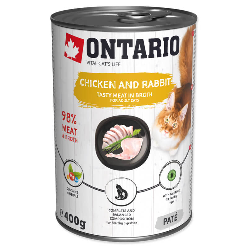 Ontario Cat Adult - kunčja pašteta z brusnico - 400 g