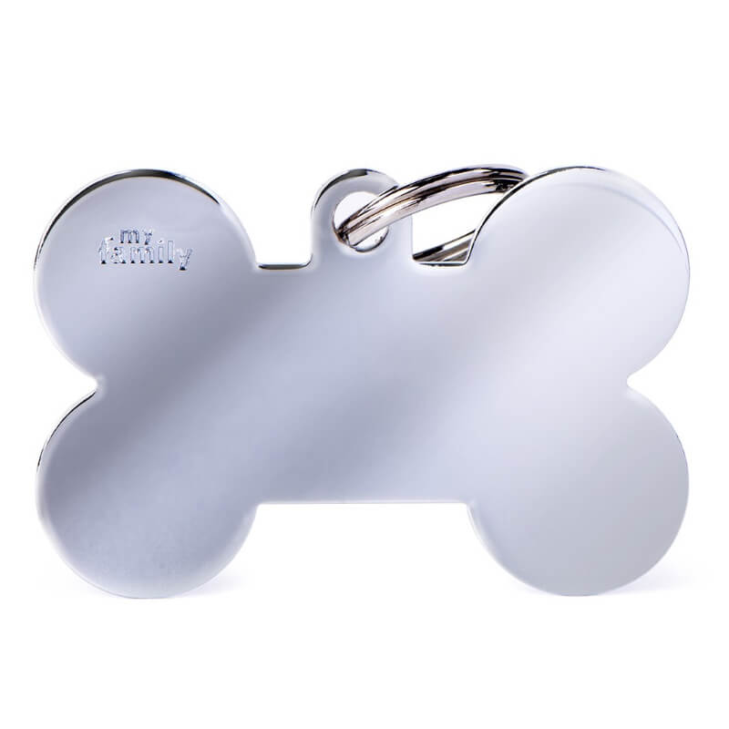 My Family identifikacijski obesek medenina, XL kost - GRAVIRANJE GRATIS! - krom