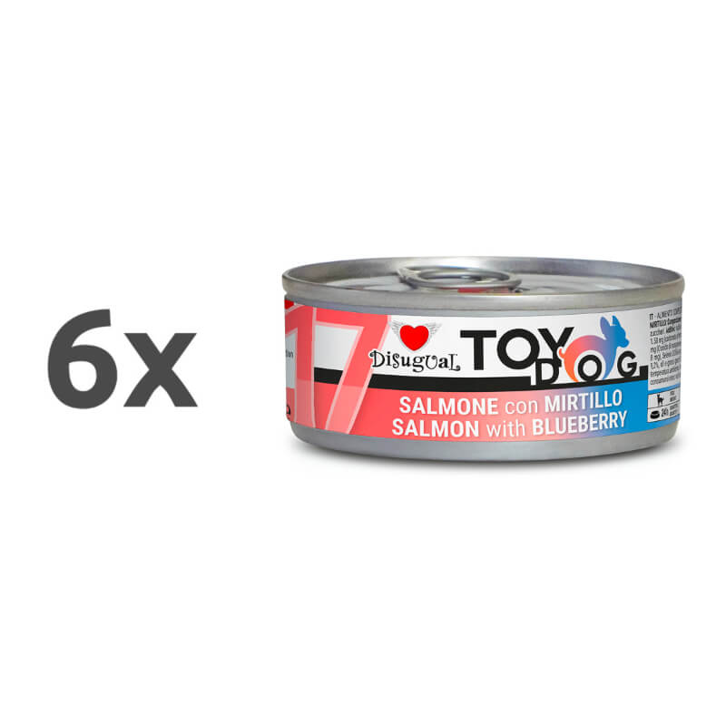 Disugual Toy Dog Fruit - losos & borovnice - 6 x 85 g