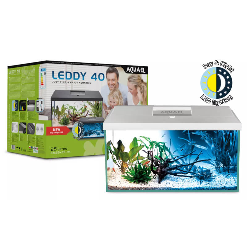 Aquael LED akvarijski set Leddy 60 Day&Night, bel - 54 L / 60 x 30 x 30 cm (2)