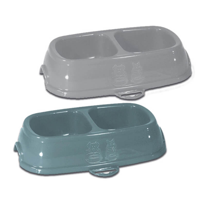 Stefanplast posoda Break, dvojna - siva/modra - 21 x 13 x 5 cm, 0,2 l