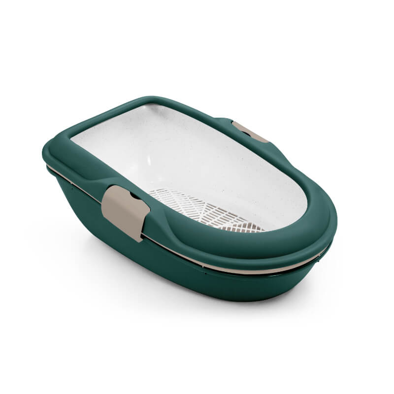 Stefanplast Furba Chic mačje stranišče s sitom, zelen/bež - 39 x 59 x 22 cm