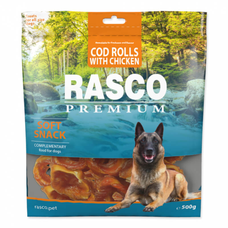 Rasco Premium posladek obročki polenovke oviti s piščancem - 500 g