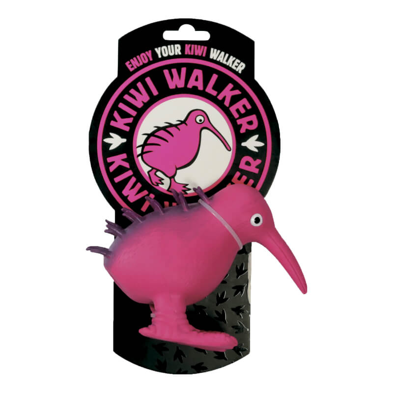 Kiwi Walker piskajoča igrača iz lateksa M, roza ptiček kivi - 11,5 cm (2)