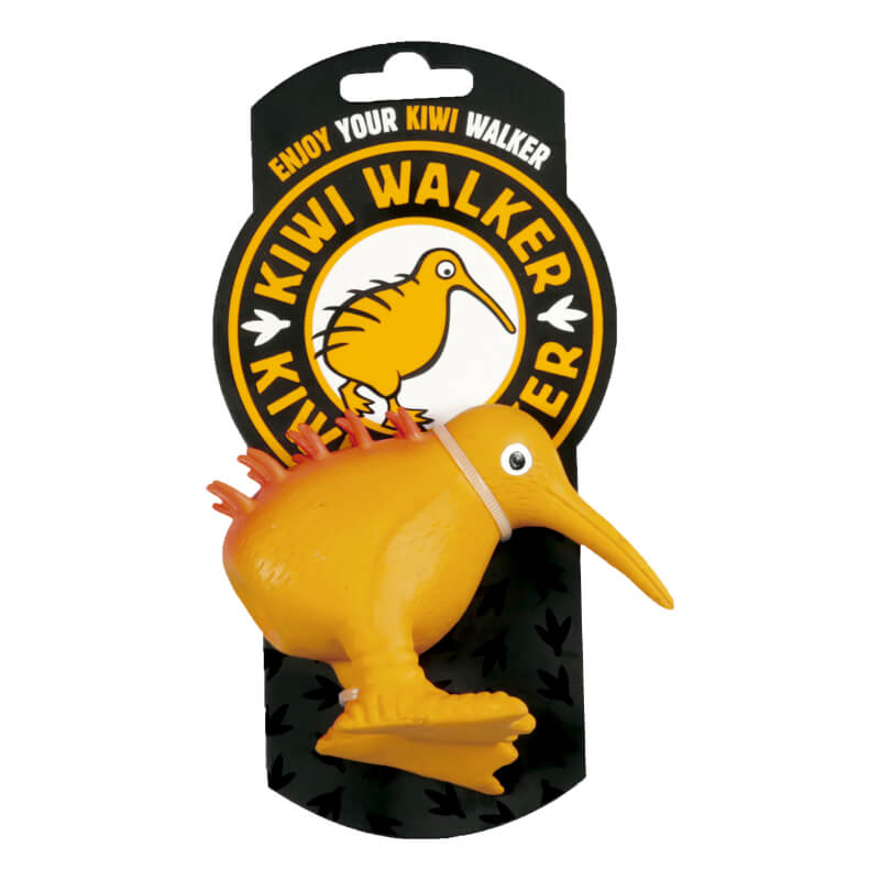 Kiwi Walker piskajoča igrača iz lateksa S, oranžen ptiček kivi - 8,5 cm (2)