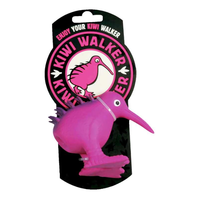 Kiwi Walker piskajoča igrača iz lateksa S, roza ptiček kivi - 8,5 cm (2)