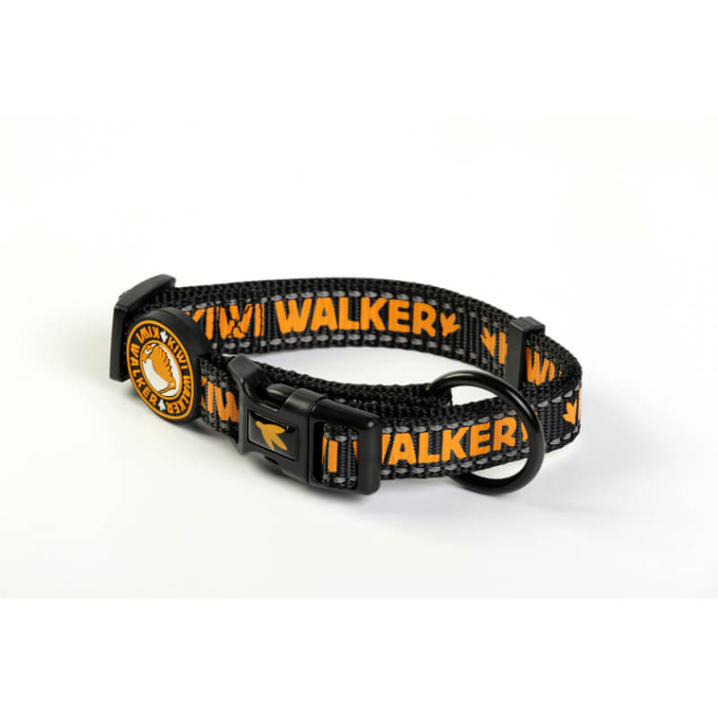 Kiwi Walker najlonska ovratnica Running Kiwi - črno oranžna - različne velikosti - 43 - 55 cm