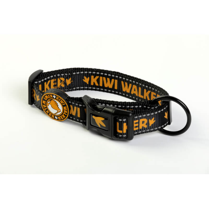Kiwi Walker najlonska ovratnica Running Kiwi - črno oranžna - različne velikosti - 53 - 65 cm