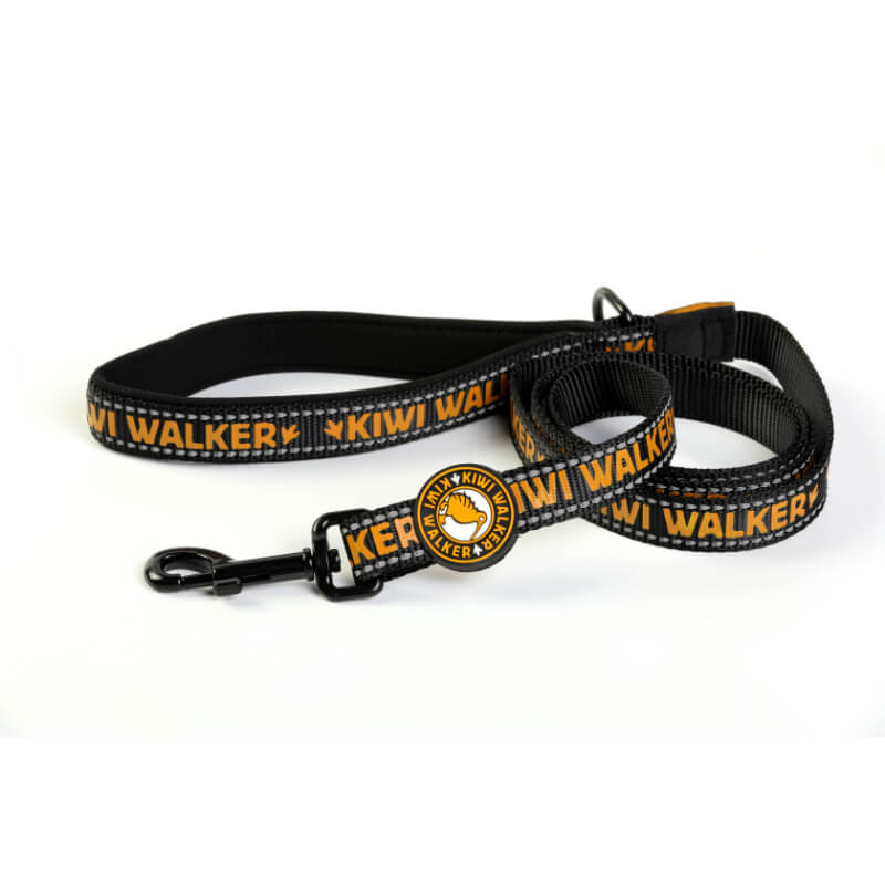 Kiwi Walker najlonski povodec Running Kiwi - črno oranžen - različne velikosti - 25 mm