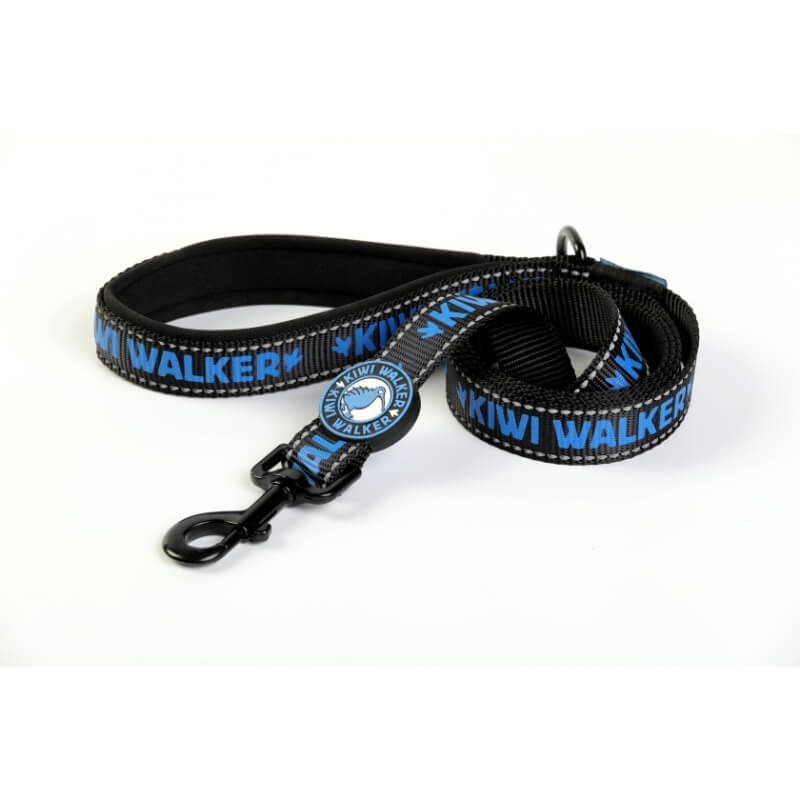 Kiwi Walker najlonski povodec Running Kiwi - črno moder - različne velikosti - 30 mm