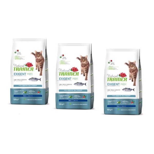 Natural Trainer Cat Exigent, modra riba - 3 x 1,5 kg