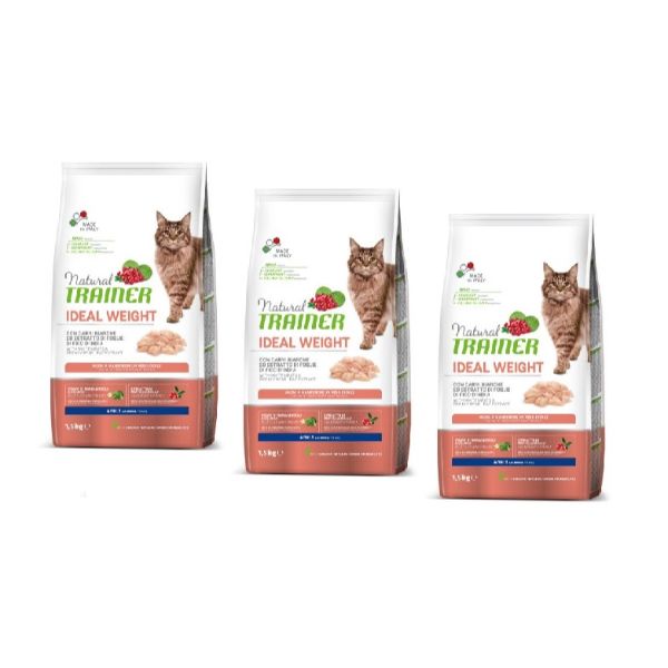 Natural Trainer New Cat Light, puran - 3 x 1,5 kg