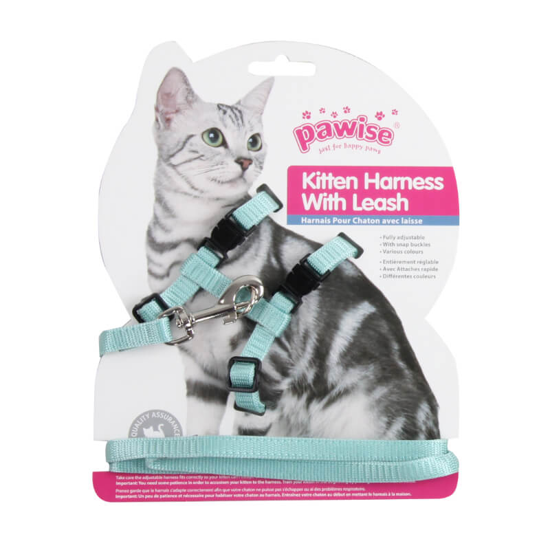 Pawise oprsnica s povodcem za mačke, zelena ali modra - 14,5-25 cm / 18-30 cm (3)