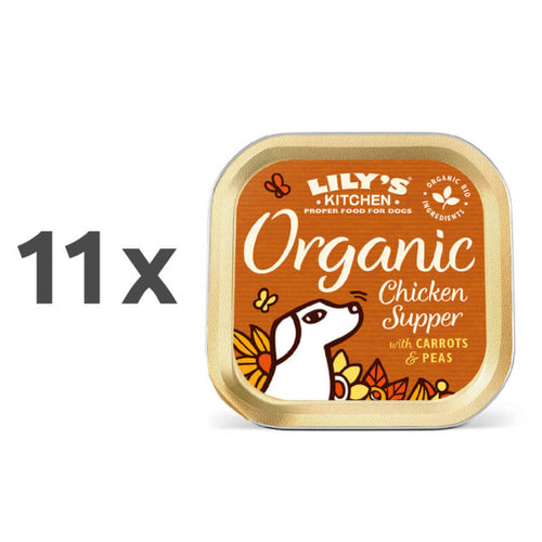 Lily's Kitchen Organic Supper Adult - piščanec, svinjina, govedina in riba - 150 g - 11 x 150 g