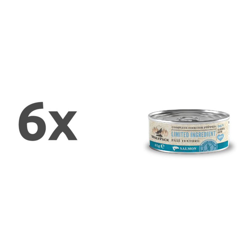 WolfPack Limited Ingredient Puppy - losos - 6 x 85 g