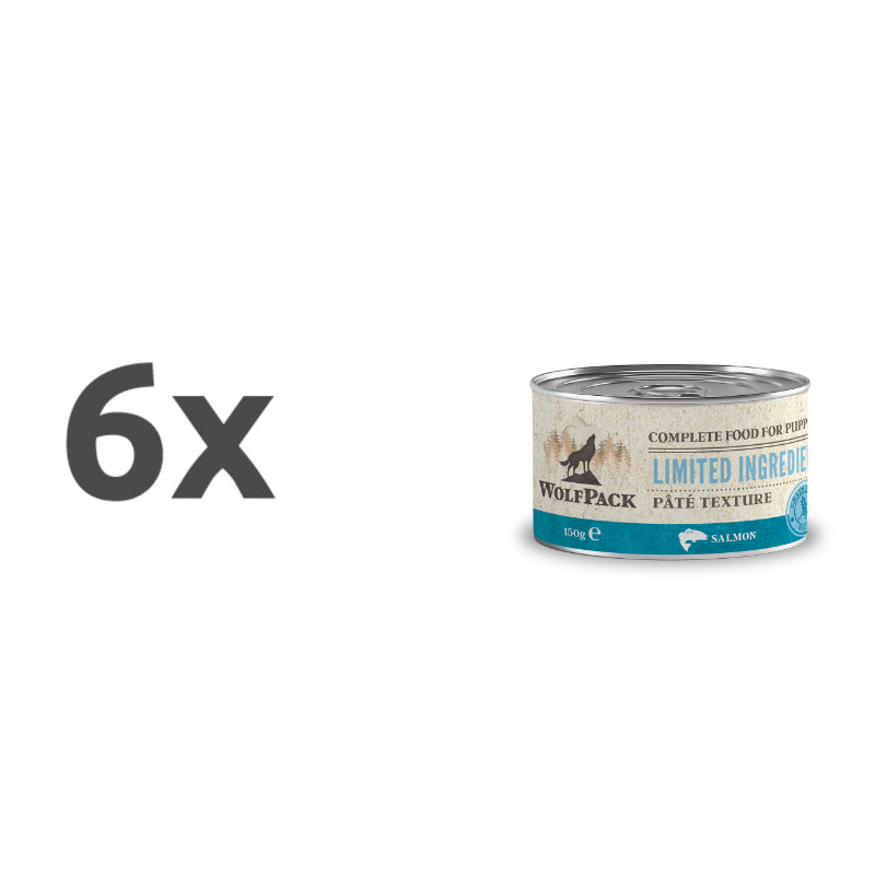 WolfPack Limited Ingredient Puppy - losos - 6 x 150 g