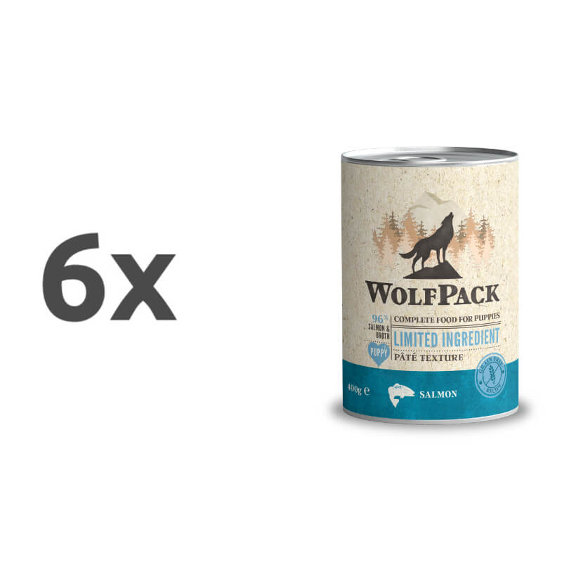 WolfPack Limited Ingredient Puppy - losos - 6 x 400 g