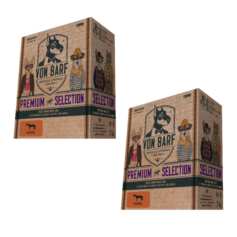 Von Barf Premium Selection - konj - 2 x (8 x 250g)