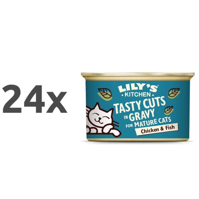 Lily's Kitchen Tasty Cuts v omaki Senior - piščanec in riba - 24 x 85 g