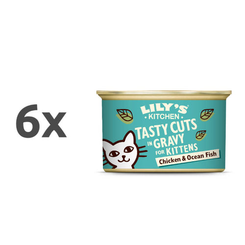 Lily's Kitchen Tasty Cuts v omaki Kitten - piščanec in oceanska riba - 6 x 85 g