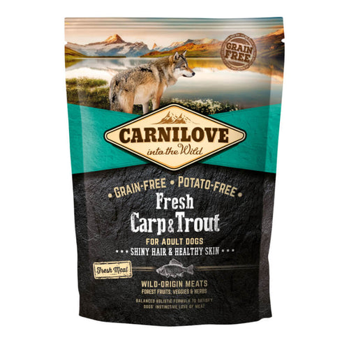 Carnilove Dog Adult Fresh Hair & Skin - krap & postrv - 1,5 kg