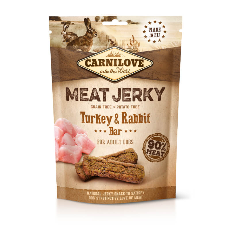 Carnilove Dog Meat Jerky - zajec & puran, 100g