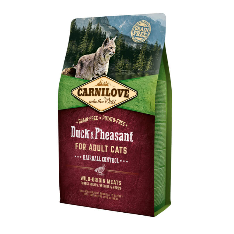 Carnilove Cat Adult Hairball Control - raca & fazan - 2 kg
