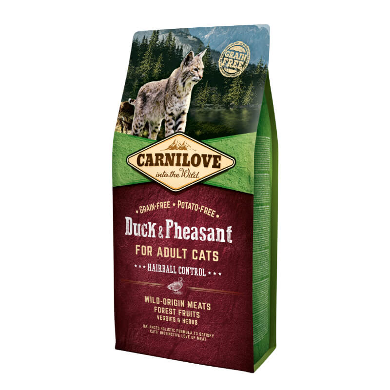 Carnilove Cat Adult Hairball Control - raca & fazan - 6 kg