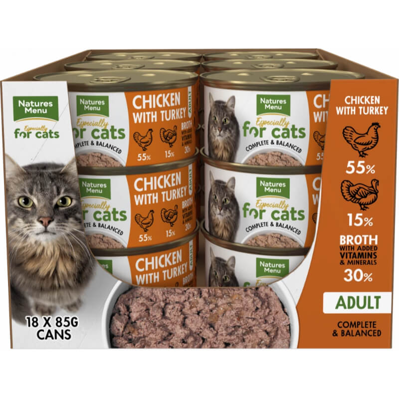 Natures Menu Cat Adult, piščanec in puran - 85g - 18 x 85 g