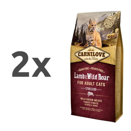 Carnilove Cat Adult Sterilised - ovca & divji prašič - 2 x 6 kg