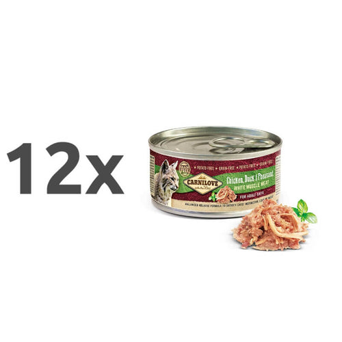 Carnilove Cat WMM Adult - piščanec, raca & fazan, 100g - 12 x 100 g